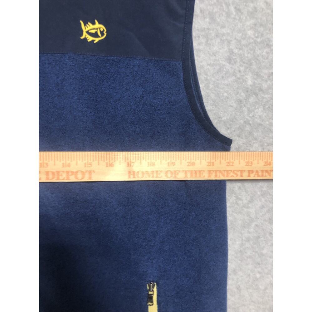 SOUTHERN TIDE Navy Blue CAMBRIDGE Full Zip Fleece VEST Jacket Mens LARGE NEW - Picture 8 of 12
